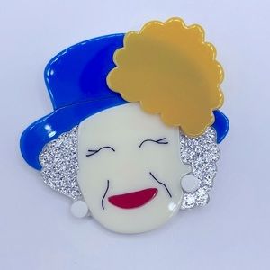 Acrylic Queen Elizabeth Brooch
